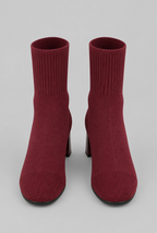Knit Sock Boots with Block Heel Audrey Calvero