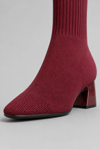 Knit Sock Boots with Block Heel Audrey Calvero