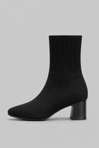 Knit Sock Boots with Block Heel Audrey Calvero
