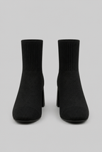 Knit Sock Boots with Block Heel Audrey Calvero