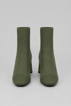 Knit Sock Boots with Block Heel Audrey Calvero