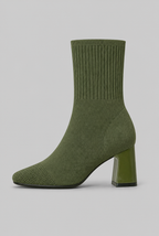 Knit Sock Boots with Block Heel Audrey Calvero
