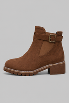 Suede Buckle Ankle Boots Audrey Calvero