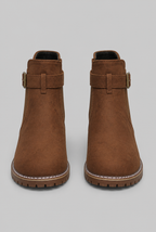 Suede Buckle Ankle Boots Audrey Calvero