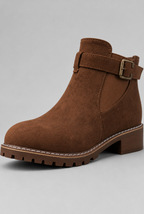 Suede Buckle Ankle Boots Audrey Calvero