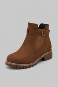 Suede Buckle Ankle Boots Audrey Calvero