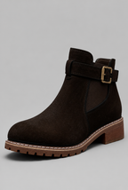 Suede Buckle Ankle Boots Audrey Calvero