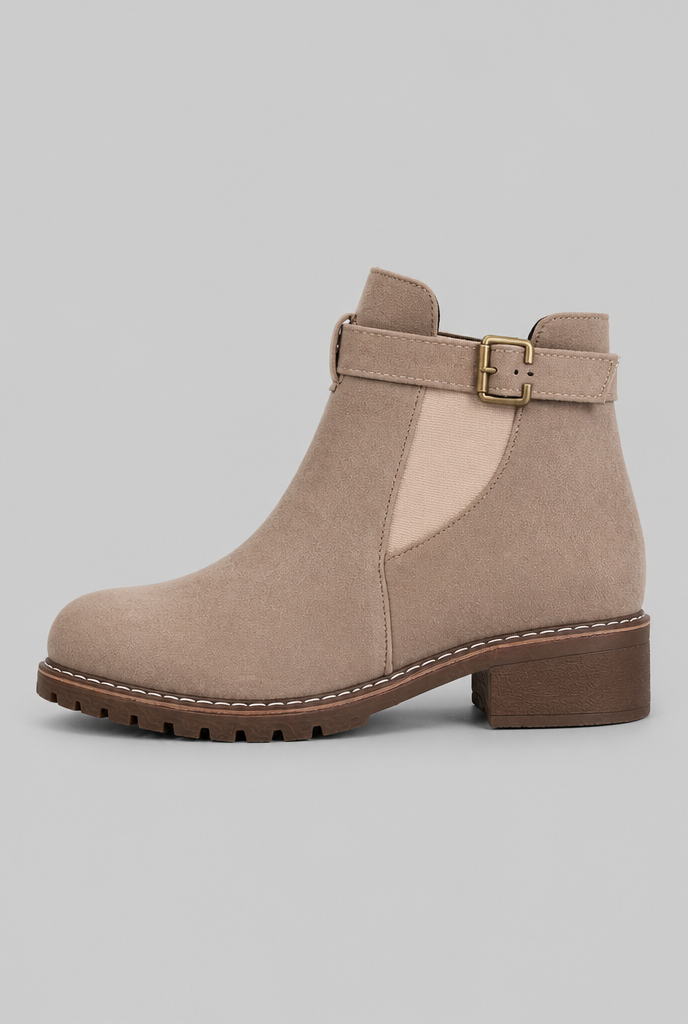 Suede Buckle Ankle Boots Audrey Calvero