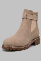 Suede Buckle Ankle Boots Audrey Calvero