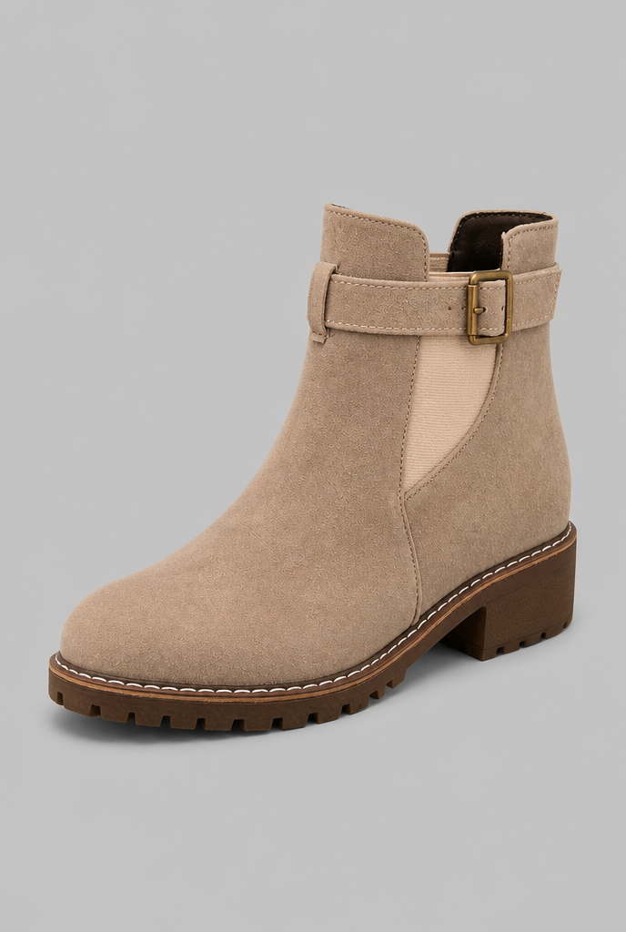 Suede Buckle Ankle Boots Audrey Calvero
