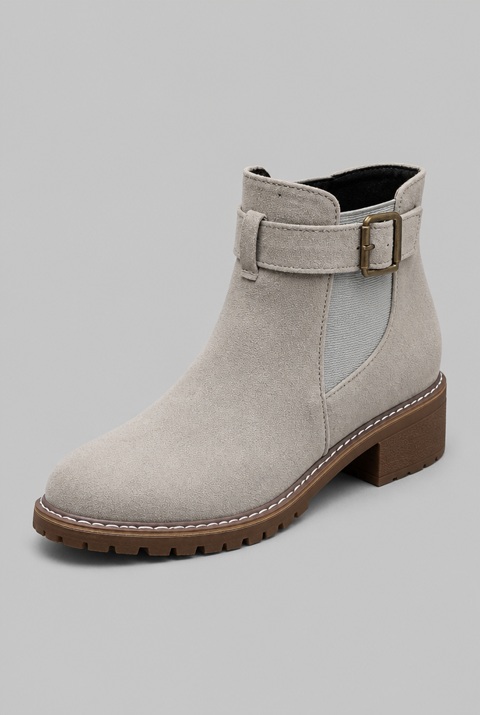Suede Buckle Ankle Boots Audrey Calvero