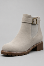 Suede Buckle Ankle Boots Audrey Calvero