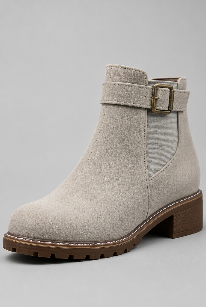 Suede Buckle Ankle Boots Audrey Calvero