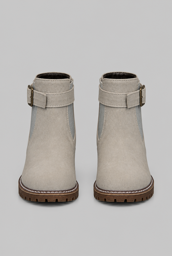 Suede Buckle Ankle Boots Audrey Calvero
