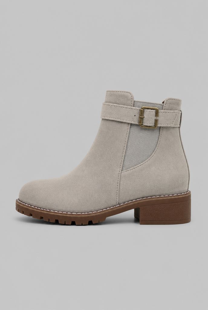 Suede Buckle Ankle Boots Audrey Calvero