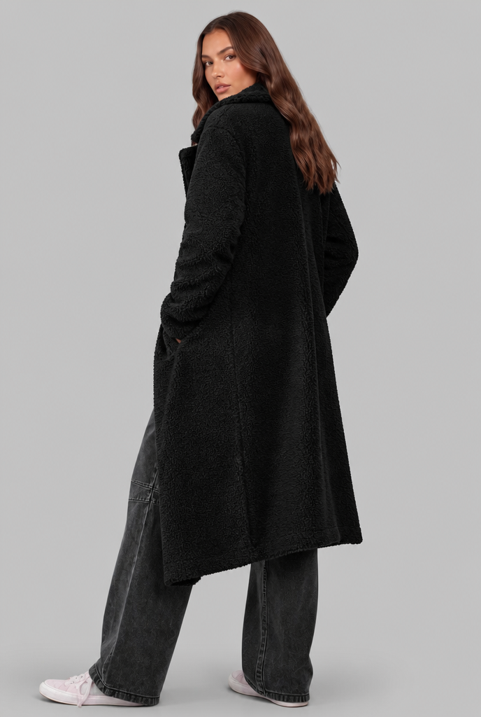 Oversized Wool Coat with Notched Lapel Audrey Calvero