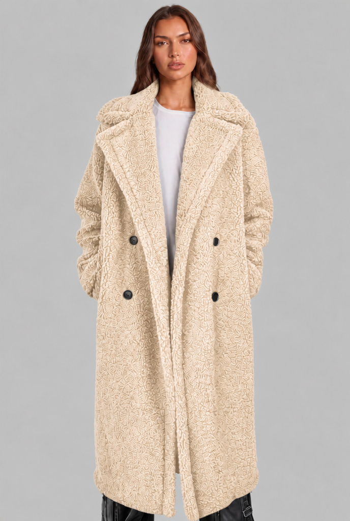 Oversized Wool Coat with Notched Lapel Audrey Calvero