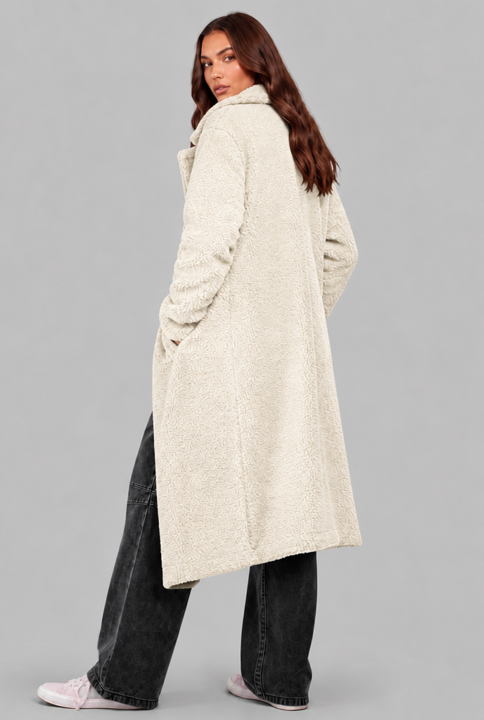 Oversized Wool Coat with Notched Lapel Audrey Calvero