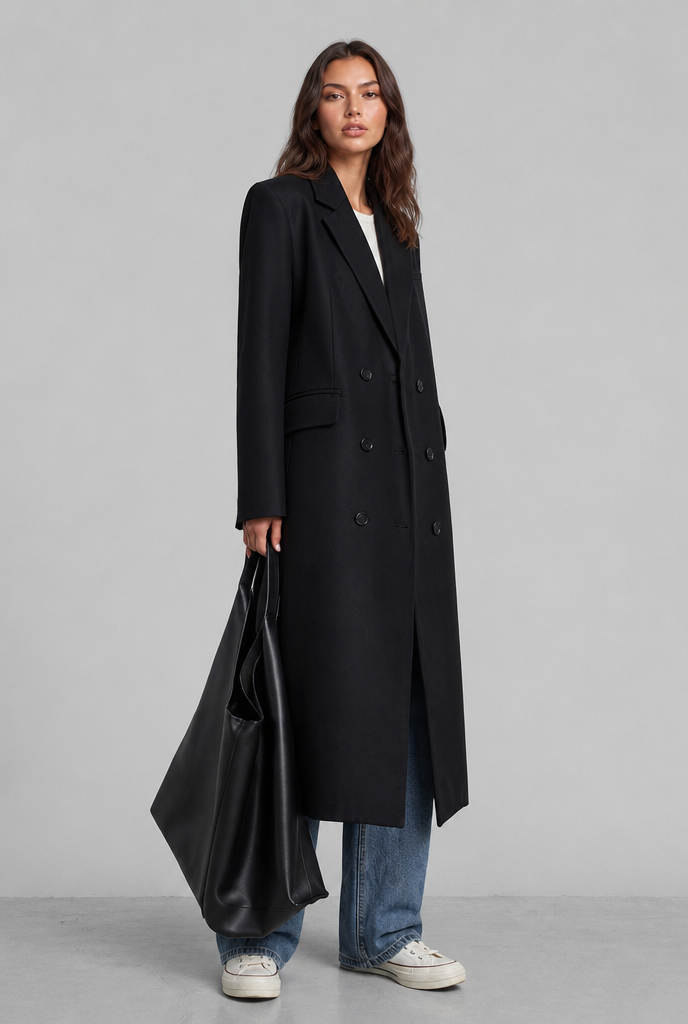 Tailored Trench Coat with Notched Lapel Audrey Calvero