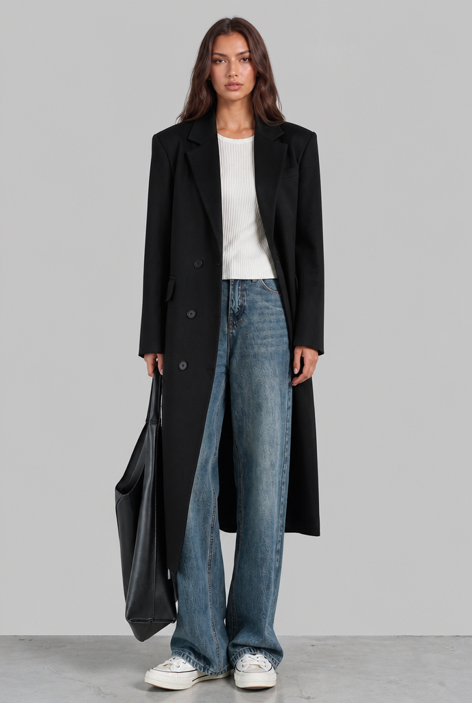 Tailored Trench Coat with Notched Lapel Audrey Calvero