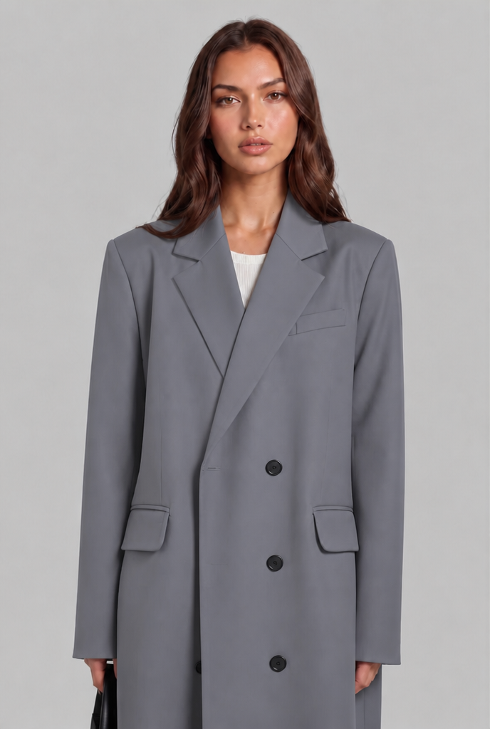 Tailored Trench Coat with Notched Lapel Audrey Calvero