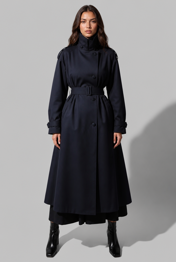 Longline Belted Trench Coat Audrey Calvero