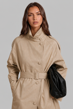 Longline Belted Trench Coat Audrey Calvero