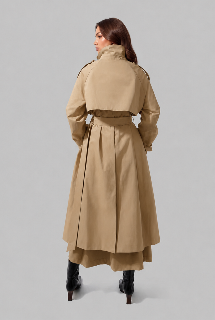Longline Belted Trench Coat Audrey Calvero