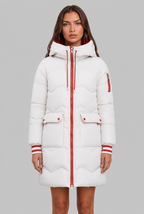 Longline Puffer Coat with Contrast Zip Audrey Calvero