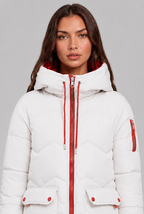 Longline Puffer Coat with Contrast Zip Audrey Calvero