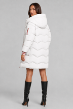 Longline Puffer Coat with Contrast Zip Audrey Calvero
