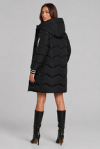Longline Puffer Coat with Contrast Zip Audrey Calvero