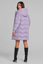 Longline Puffer Coat with Contrast Zip Audrey Calvero