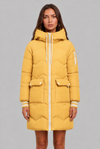Longline Puffer Coat with Contrast Zip Audrey Calvero