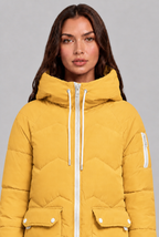 Longline Puffer Coat with Contrast Zip Audrey Calvero
