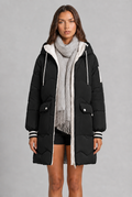 Longline Puffer Coat with Contrast Zip Audrey Calvero