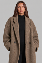 Oversized Wool Coat with Notched Lapel Audrey Calvero