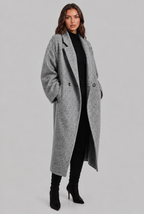 Oversized Wool Coat with Notched Lapel Audrey Calvero