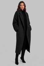 Oversized Wool Coat with Notched Lapel Audrey Calvero