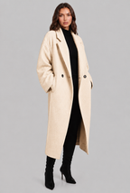Oversized Wool Coat with Notched Lapel Audrey Calvero