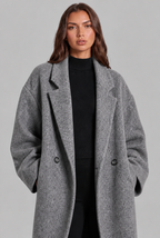 Oversized Wool Coat with Notched Lapel Audrey Calvero