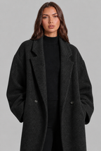 Oversized Wool Coat with Notched Lapel Audrey Calvero