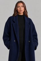Oversized Wool Coat with Notched Lapel Audrey Calvero