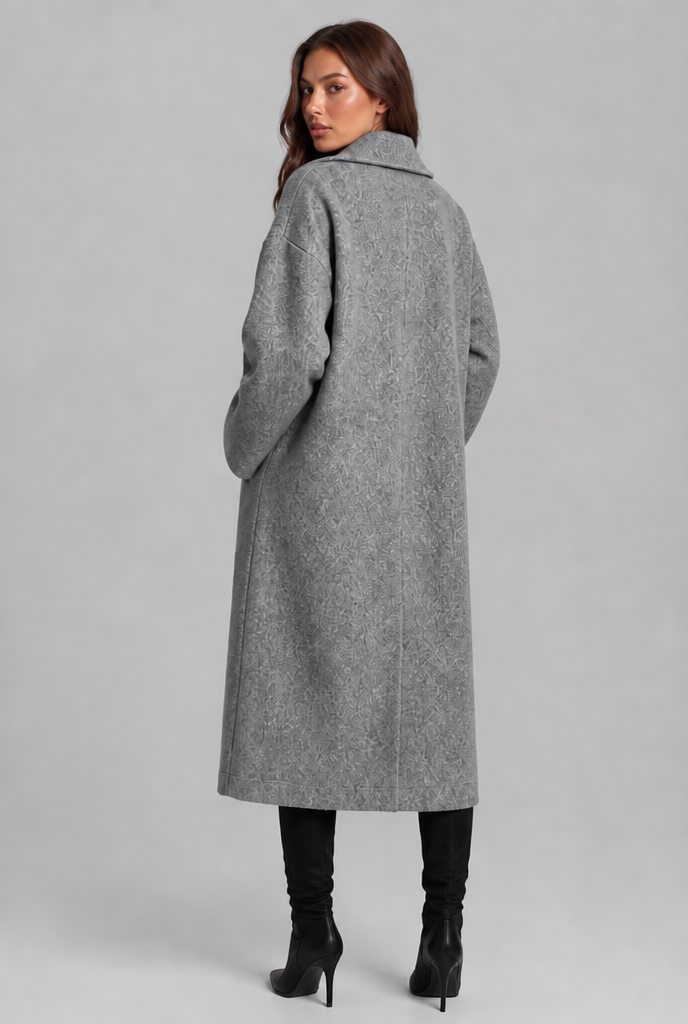 Oversized Wool Coat with Notched Lapel Audrey Calvero