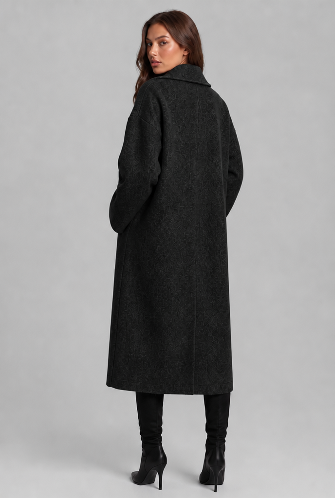 Oversized Wool Coat with Notched Lapel Audrey Calvero