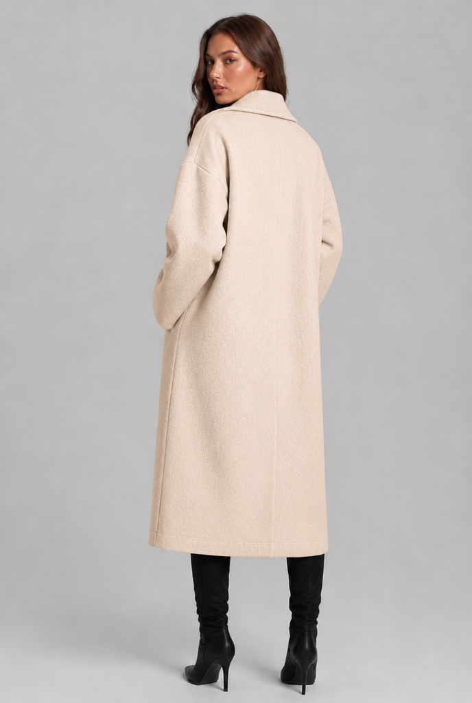 Oversized Wool Coat with Notched Lapel Audrey Calvero