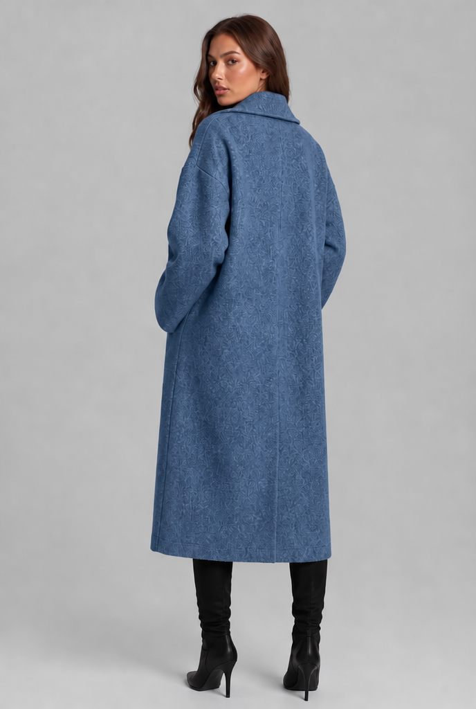 Oversized Wool Coat with Notched Lapel Audrey Calvero