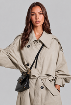 Long Trench Coat with Oversized Collar Audrey Calvero