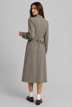 Midi Trench Coat with Double-Breasted Front Audrey Calvero