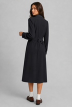 Midi Trench Coat with Double-Breasted Front Audrey Calvero